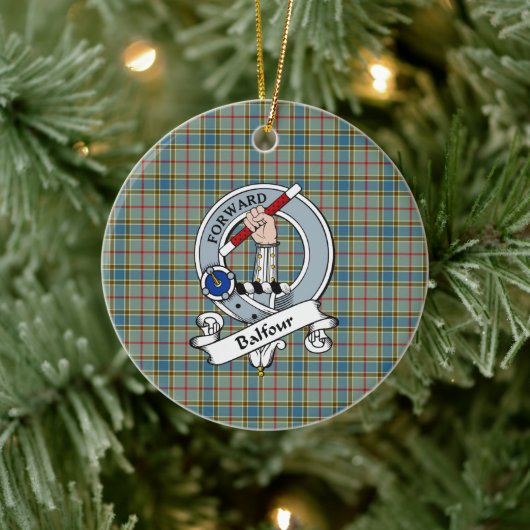 Clan Balfour Badge Tartan Pset Keramisch Ornament (Boom)