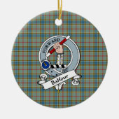 Clan Balfour Badge Tartan Pset Keramisch Ornament (Voorkant)
