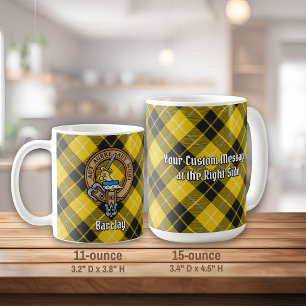 Clan Barclay Crest over Dress Tartan Koffiemok