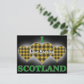 Clan Barclay I Love Scotland Tartan Heart Briefkaart (Staand voorkant)