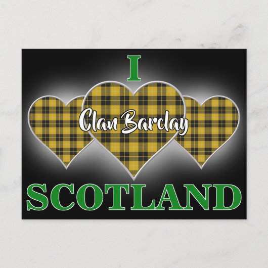 Clan Barclay I Love Scotland Tartan Heart Briefkaart (Voorkant)
