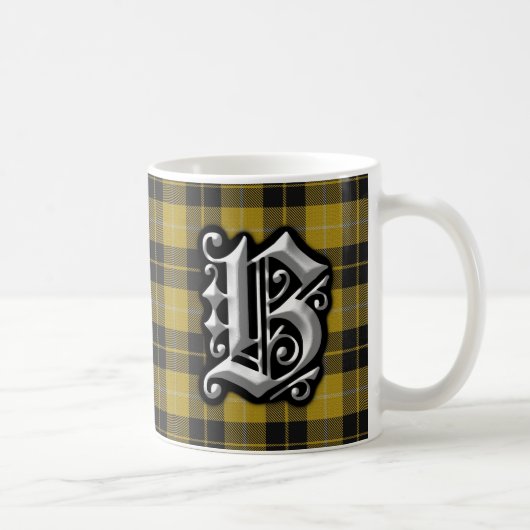 Clan Barclay Letter B Monogram Dress Tartan Koffiemok (Rechts)