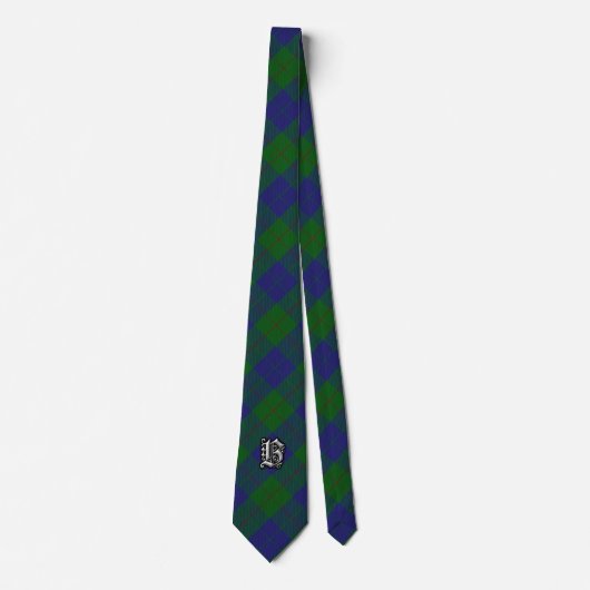 Clan Barclay Letter B Monogram Hunting Tartan Stropdas (Voorkant)