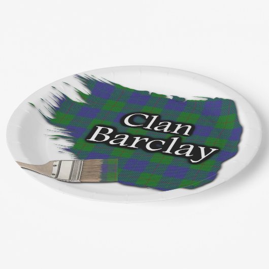 Clan Barclay Scottish Tartan Paint Brush Papieren Bordje (Gekanteld)