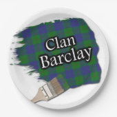 Clan Barclay Scottish Tartan Paint Brush Papieren Bordje (Voorkant)