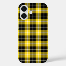 Clan Barclay Tartan Yellow en Black Pset iPhone 16 Hoesje