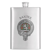 Clan Baxter Crest & Tartan Flask Flacon (Voorkant)