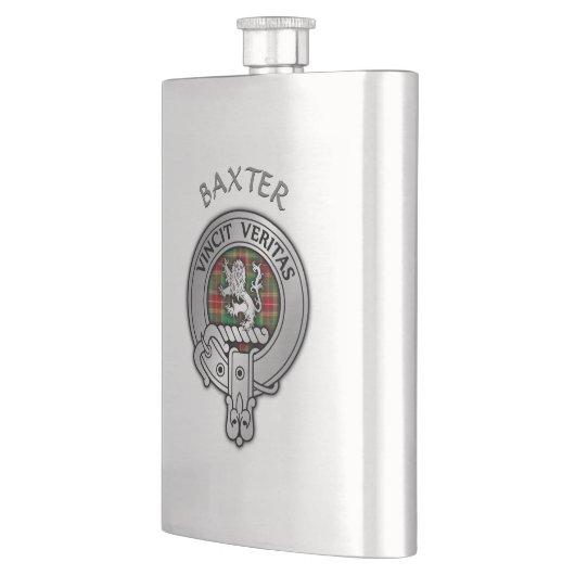 Clan Baxter Crest & Tartan Flask Flacon (Links)