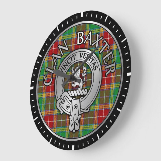 Clan Baxter Crest & Tartan Grote Klok (Hoek)