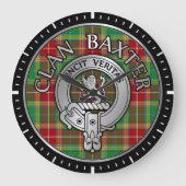 Clan Baxter Crest & Tartan Grote Klok (Voorkant)
