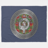Clan Baxter Crest & Tartan Knot Fleece Deken (Voorkant (Horizontaal))