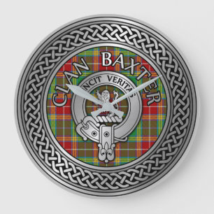 Clan Baxter Crest & Tartan Knot Grote Klok