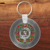 Clan Baxter Crest & Tartan Knot Sleutelhanger (Voorkant)