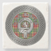 Clan Baxter Crest & Tartan Knot Stenen Onderzetter (Voorkant)