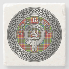 Clan Baxter Crest & Tartan Knot Stenen Onderzetter