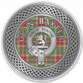 Clan Baxter Crest & Tartan Knot Sticker (Voorkant)