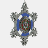 Clan Baxter Crest & Tartan Knot Tin Sneeuwvlok Ornament (Links)