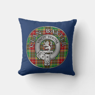Clan Baxter Crest & Tartan Kussen