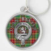 Clan Baxter Crest & Tartan Sleutelhanger (Voorkant)