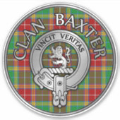 Clan Baxter Crest & Tartan Sticker (Voorkant)