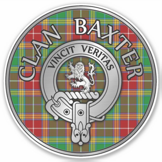 Clan Baxter Crest & Tartan Sticker (Voorkant)