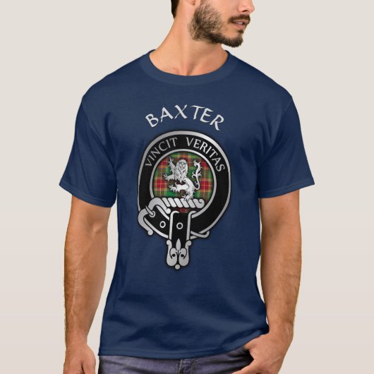 Clan Baxter Crest & Tartan T-Shirt (Voorkant)