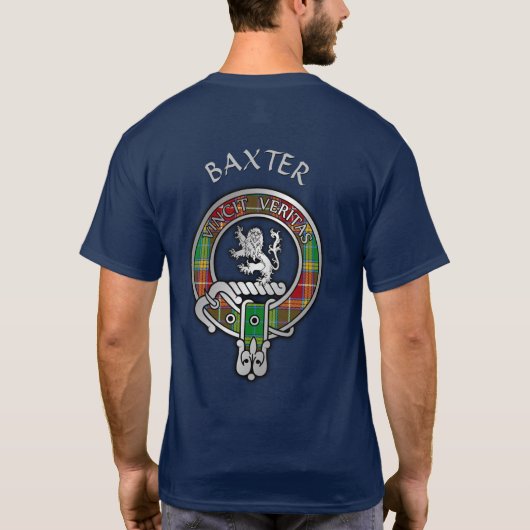 Clan Baxter Crest & Tartan T-Shirt (Achterkant)