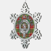 Clan Baxter Crest & Tartan Tin Sneeuwvlok Ornament (Rechts)