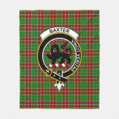 Clan Baxter Modern Tartan Pset Fleece Deken (Voorkant)