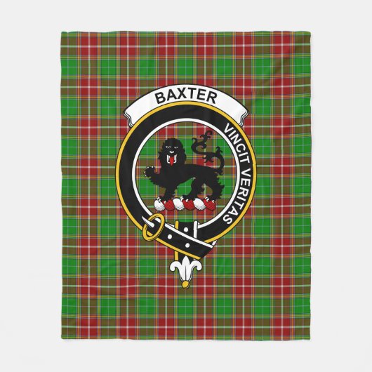 Clan Baxter Modern Tartan Pset Fleece Deken (Voorkant)