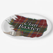 Clan Baxter Scottish Tartan Paint Brush Papieren Bordje (Gekanteld)