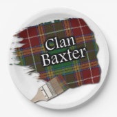 Clan Baxter Scottish Tartan Paint Brush Papieren Bordje (Voorkant)
