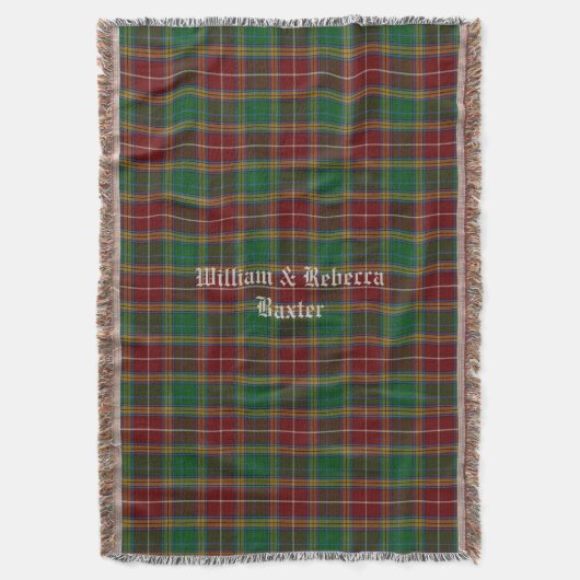 Clan Baxter Tartan Geplaveid Aangepaste Drijvende  Deken (Voorkant Verticaal)