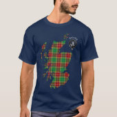 Clan Baxter Tartan Map & Crest T-Shirt (Voorkant)