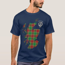 Clan Baxter Tartan Map & Crest T-Shirt
