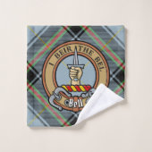 Clan Bell Crest boven Tartan Bad Handdoek (Wasdoekje)