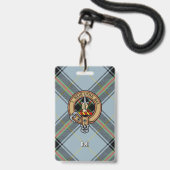 Clan Bell Crest boven Tartan Badge (Voorkant met koord)