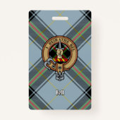 Clan Bell Crest boven Tartan Badge (Voorkant)