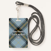 Clan Bell Crest boven Tartan Badge (Achterkant met draagriem)
