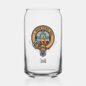 Clan Bell Crest boven Tartan Blikvorm Glas (Voorkant)