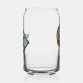 Clan Bell Crest boven Tartan Blikvorm Glas (Rechts)