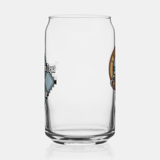 Clan Bell Crest boven Tartan Blikvorm Glas (Rechts)