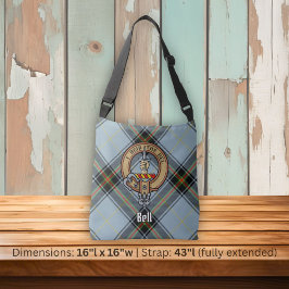 Clan Bell Crest boven Tartan Crossbody Tas