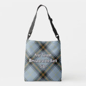 Clan Bell Crest boven Tartan Crossbody Tas (Achterkant)