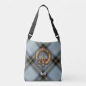 Clan Bell Crest boven Tartan Crossbody Tas (Voorkant)