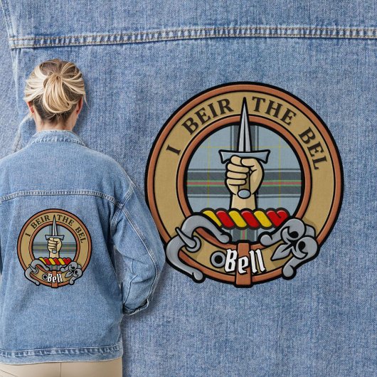 Clan Bell Crest boven Tartan Denim Jacket