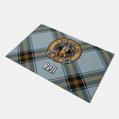 Clan Bell Crest boven Tartan Deurmat (Schuin)