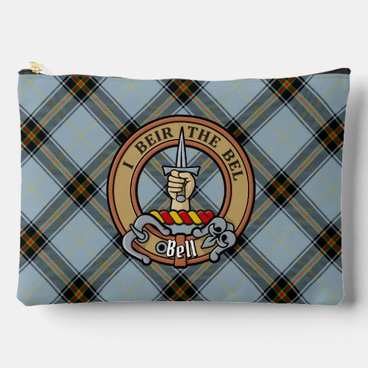 Clan Bell Crest boven Tartan Etui (Voorkant)