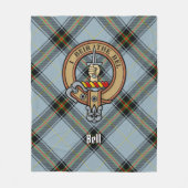 Clan Bell Crest boven Tartan Fleece Deken (Voorkant)
