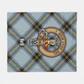 Clan Bell Crest boven Tartan Fleece Deken (Voorkant (Horizontaal))